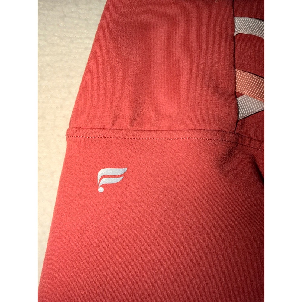 Fabletics PowerHold High Waisted Leggings Red Lattice Back Size S (676) - Picture 7 of 7
